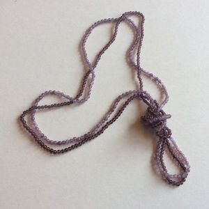 Set Of Two Vintage Amethyst Strands Round Beads Necklace 34”